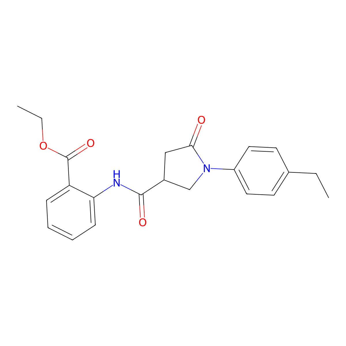 Ethyl 2-({[1-(4-ethylphenyl)-5-oxopyrrolidin-3-yl]carbonyl}amino)benzoate molecular structure, CAS 403996-98-5