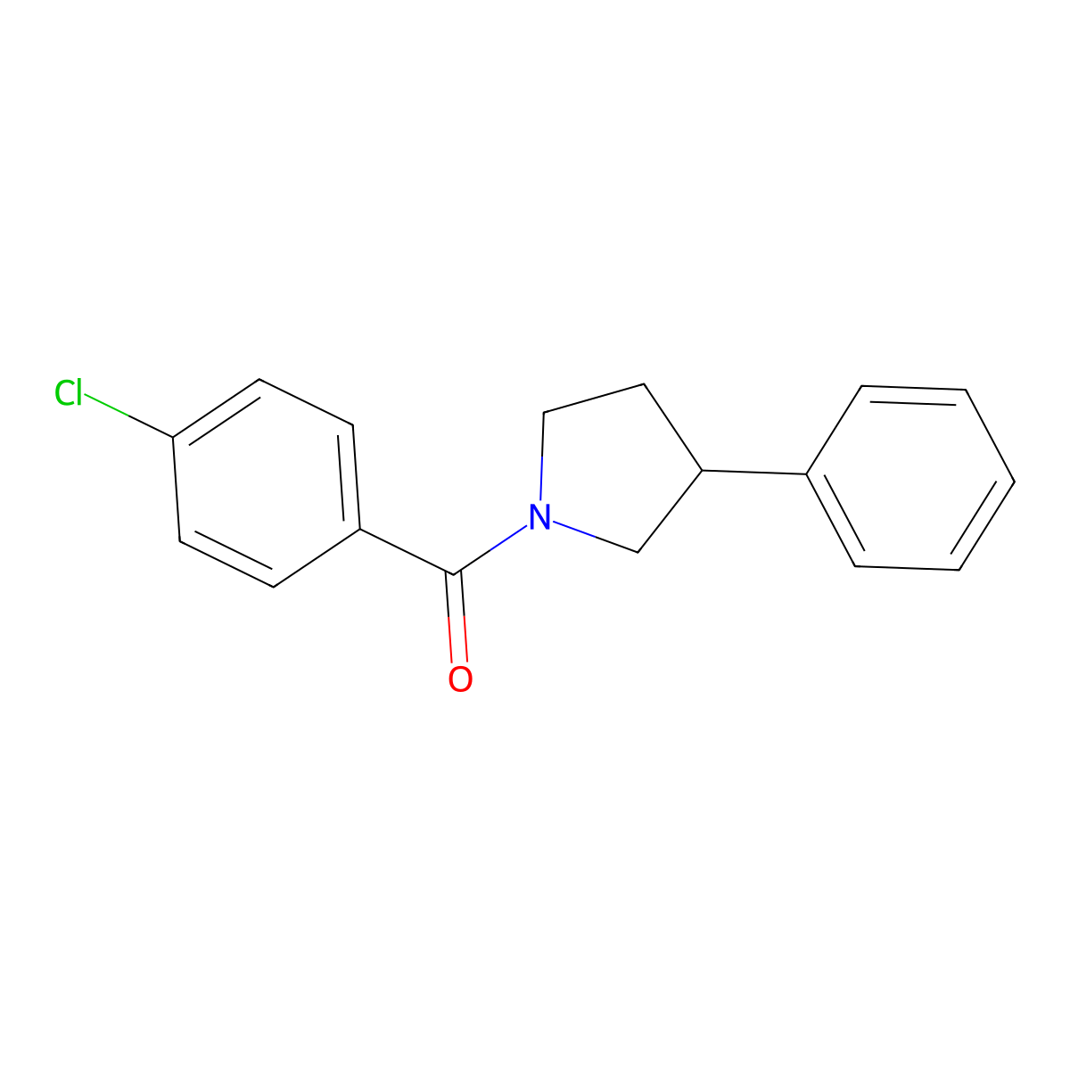(4-Chlorophenyl)(3-phenylpyrrolidin-1-yl)methanone molecular structure, CAS 403998-96-9