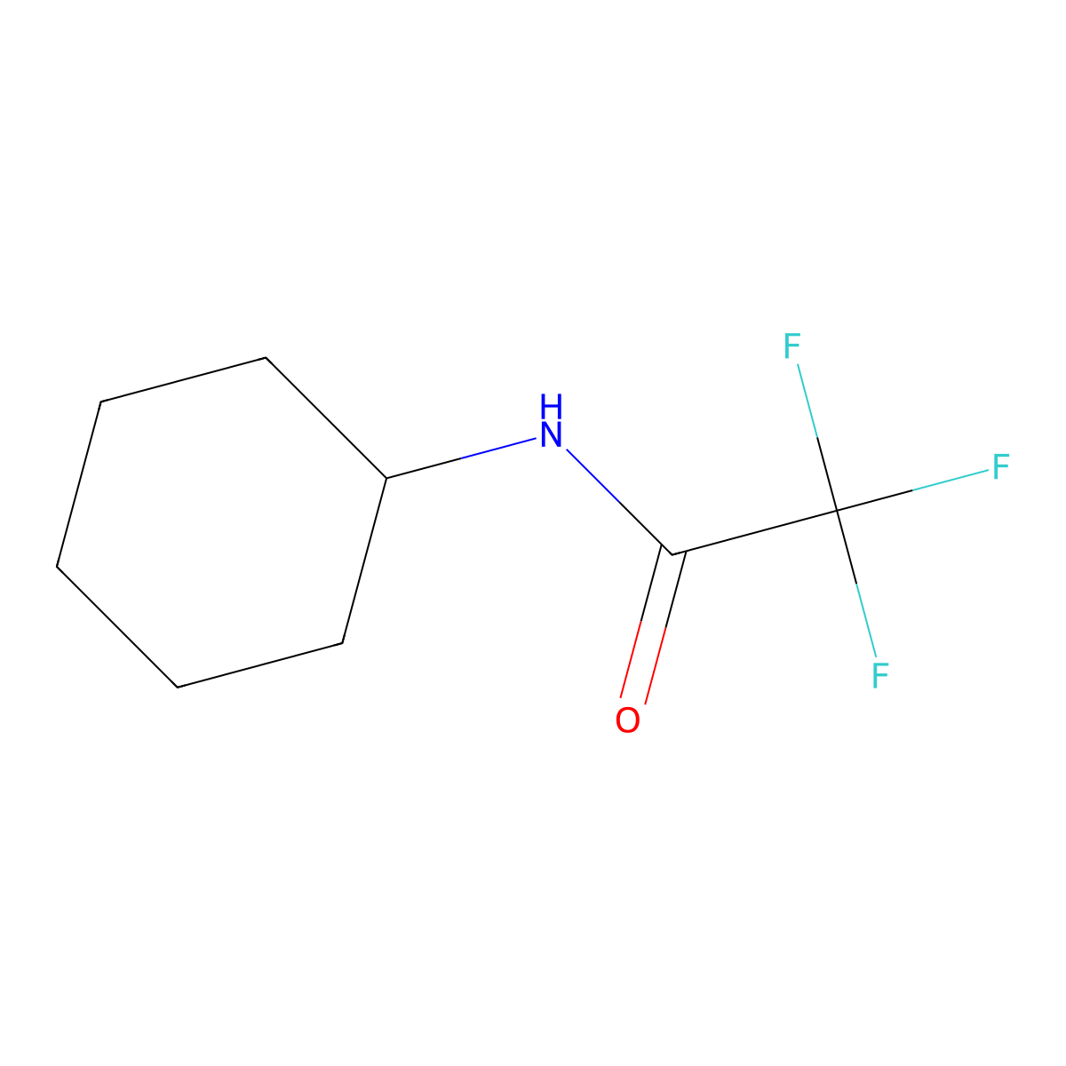 N-Cyclohexyl-2,2,2-trifluoroacetamide molecular structure, CAS 404-23-9