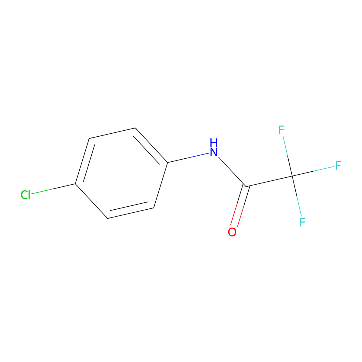N-(4-Chlorophenyl)-2,2,2-trifluoroacetamide molecular structure, CAS 404-25-1