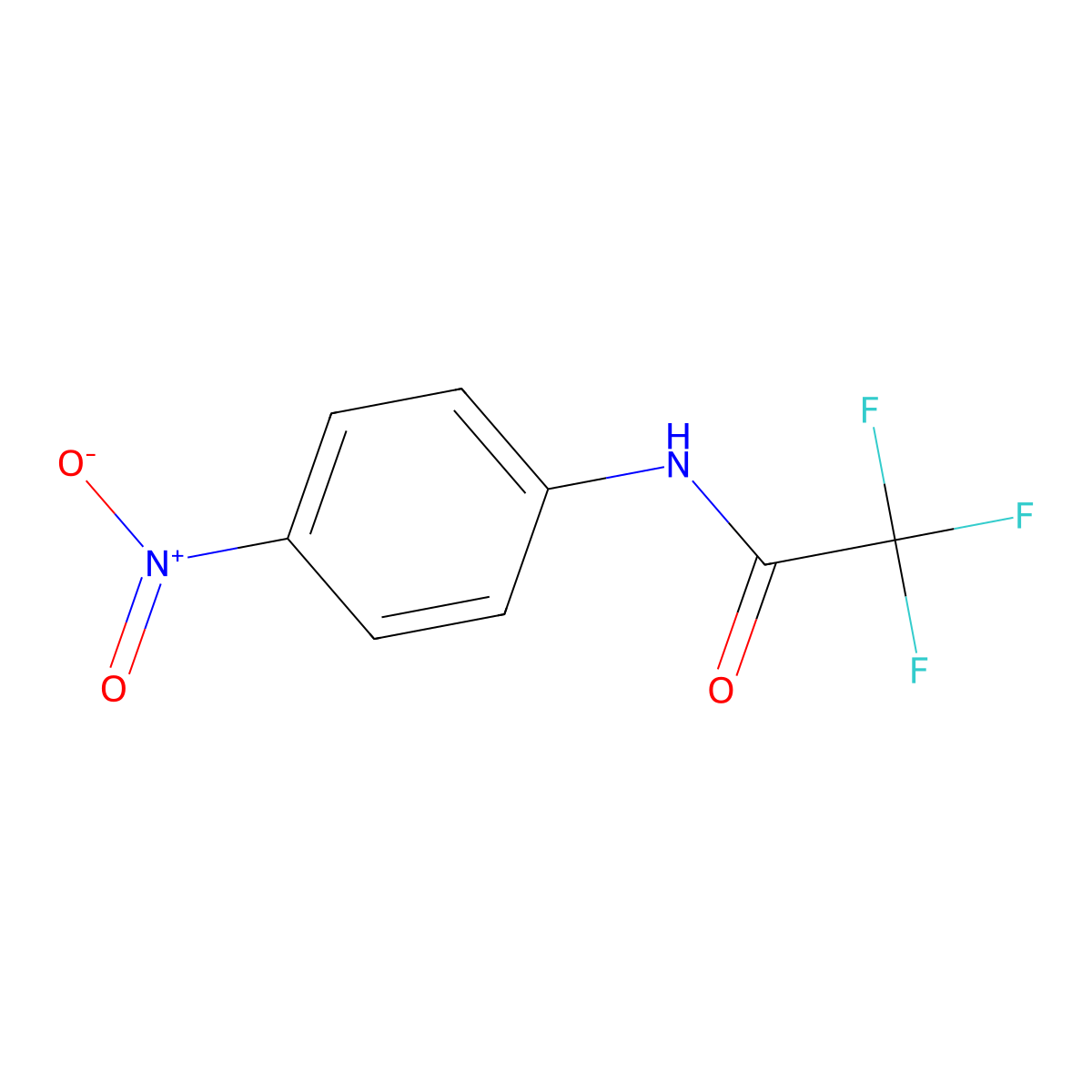 2,2,2-Trifluoro-N-(4-nitrophenyl)acetamide molecular structure, CAS 404-27-3