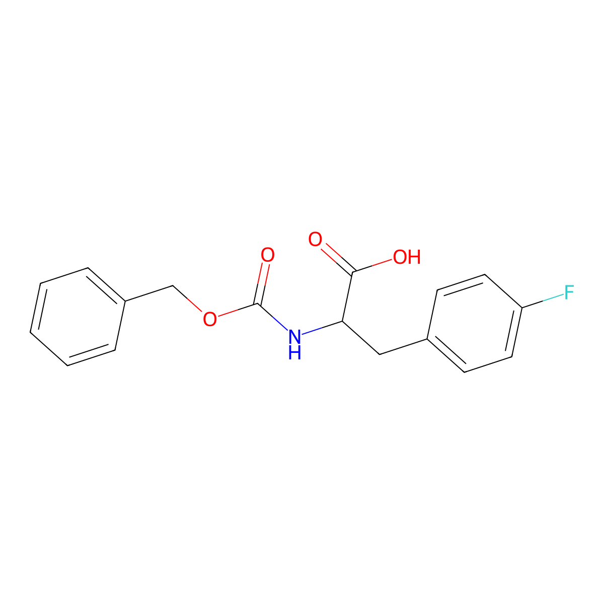 2-{[(Benzyloxy)carbonyl]amino}-3-(4-fluorophenyl)propanoic acid molecular structure, CAS 404-32-0