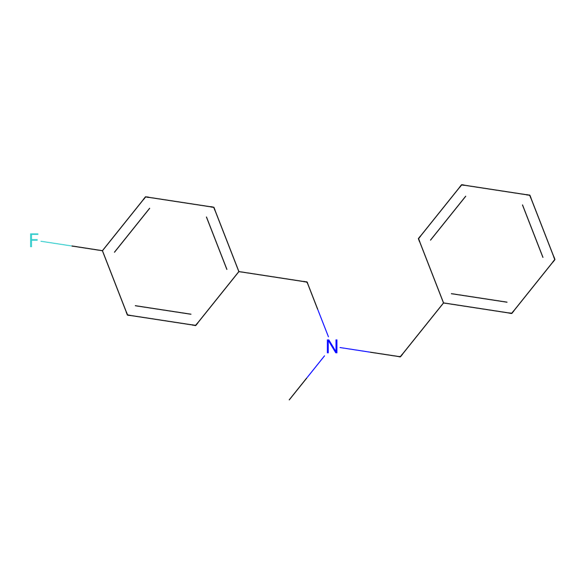 N-benzyl-1-(4-fluorophenyl)-N-methylmethanamine molecular structure, CAS 404-50-2