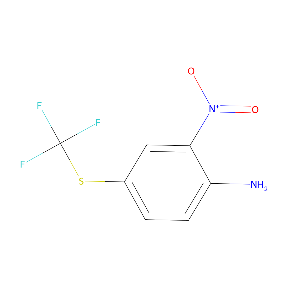 2-Nitro-4-(trifluoromethylthio)aniline molecular structure, CAS 404-74-0