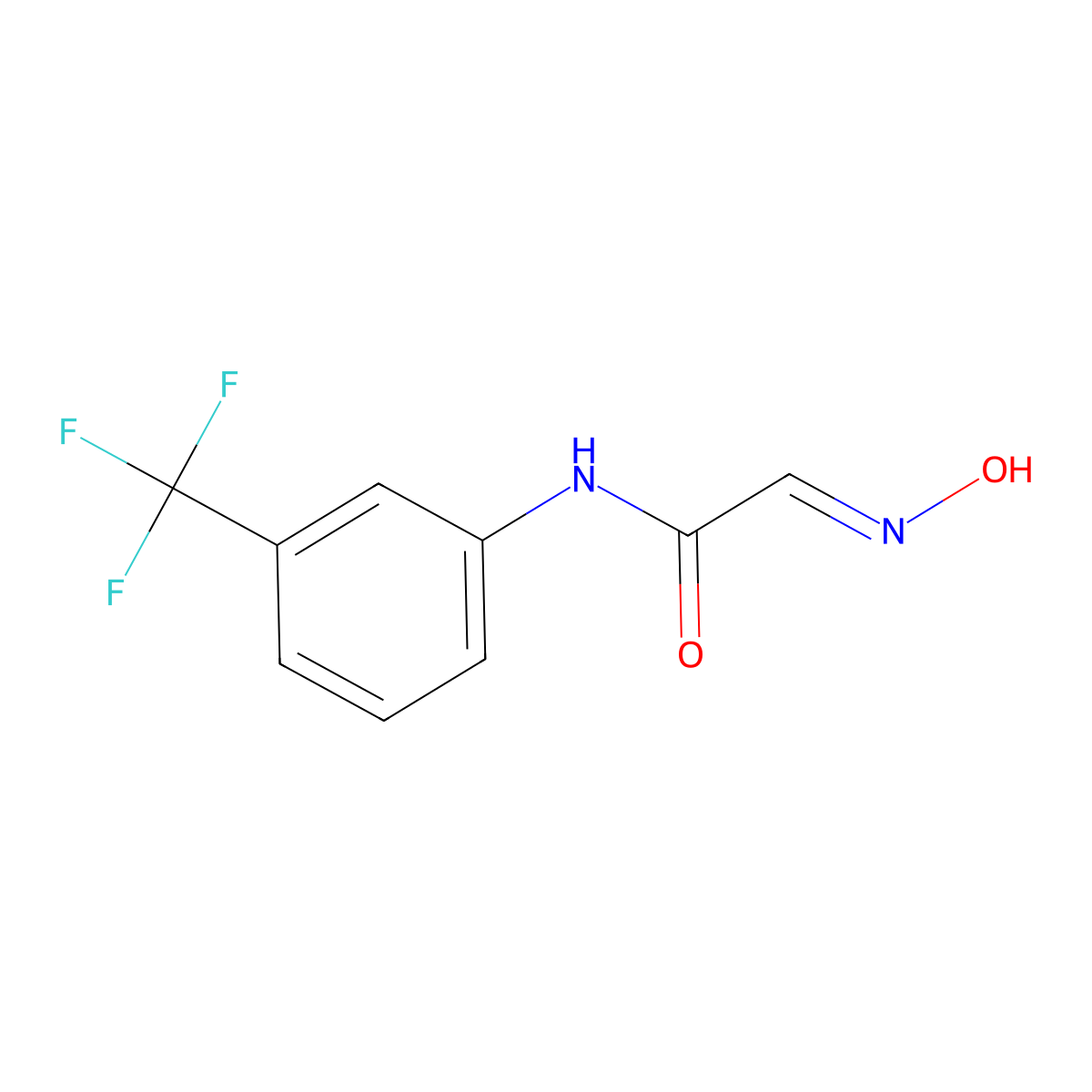 2-Hydroxyimino-N-(3-trifluoromethyl-phenyl)-acetamide molecular structure, CAS 404-83-1