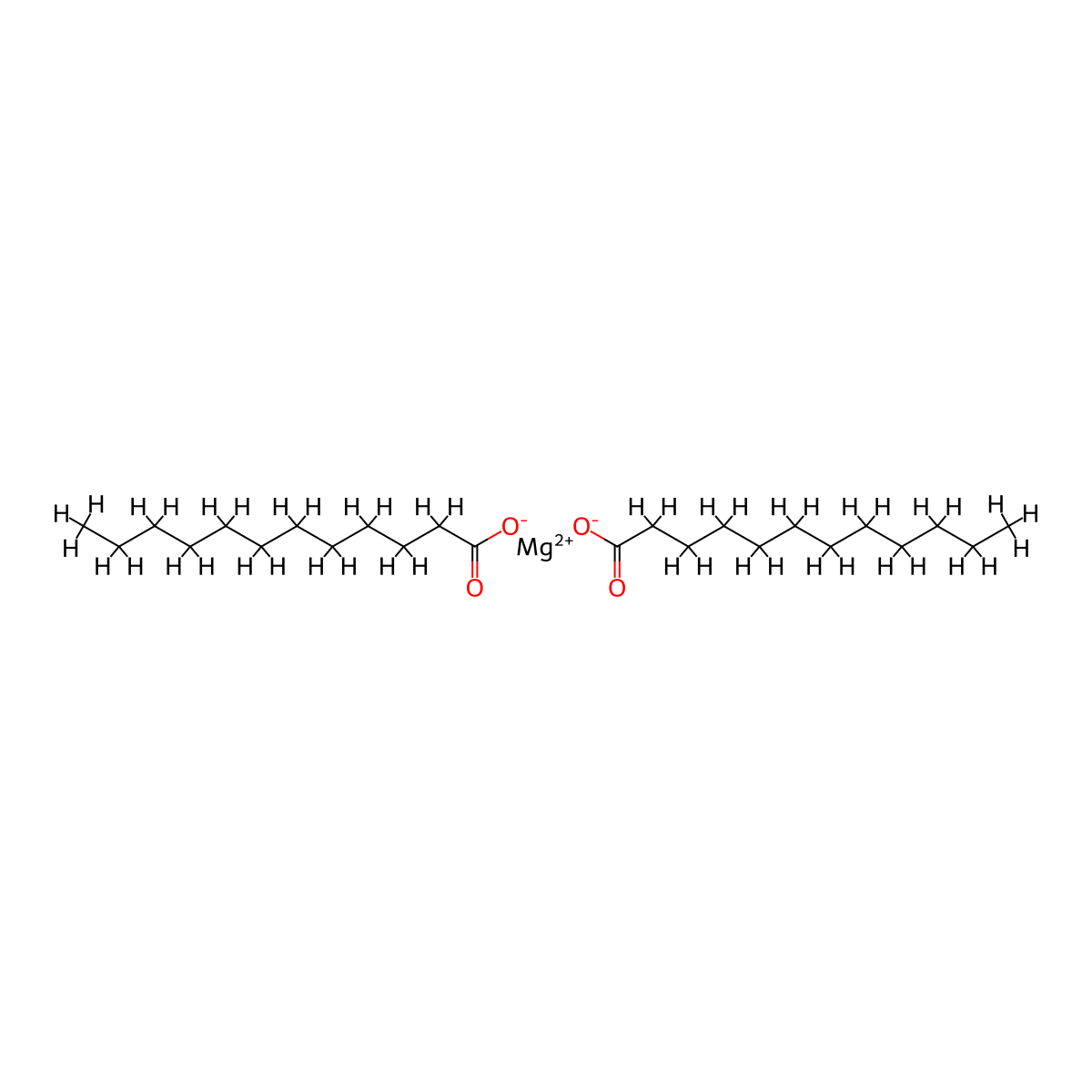 Lauric acid, magnesium salt molecular structure, CAS 4040-48-6