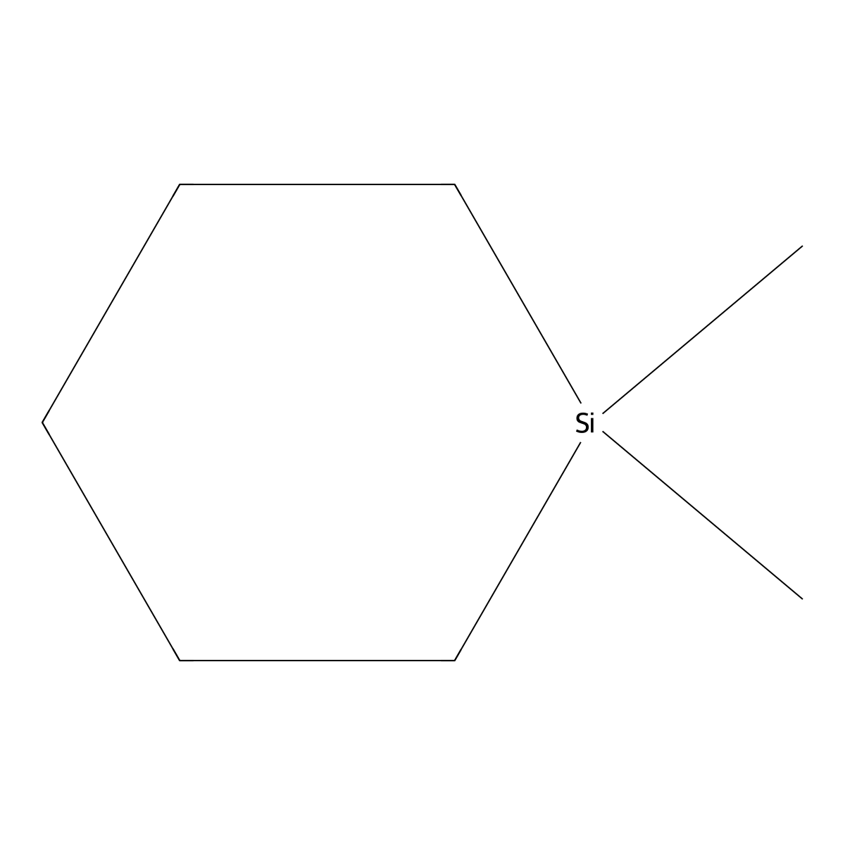 1,1-Dimethyl-1-silacyclohexane molecular structure, CAS 4040-74-8