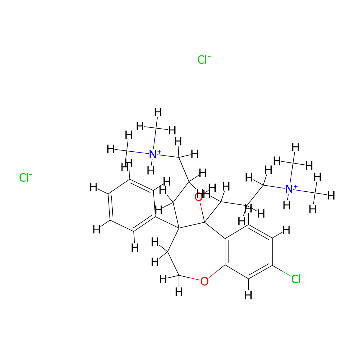 1-Benzoxepin-5-ol, 2,3,4,5-tetrahydro-4,5-bis(3-(dimethylamino)propyl)-8-chloro-4-phenyl-, dihydrochloride molecular structure, CAS 40400-49-5