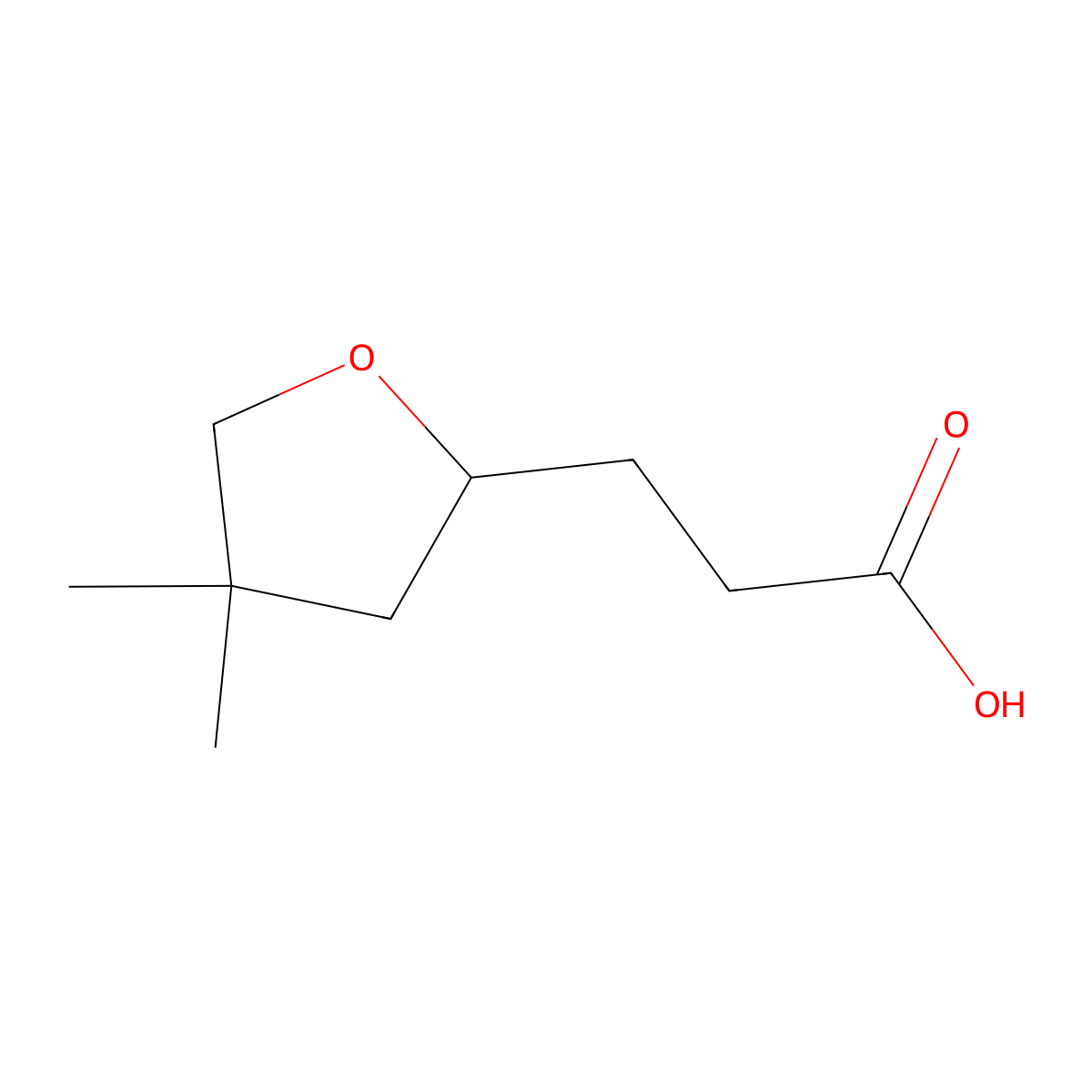 3-(4,4-dimethyloxolan-2-yl)propanoic Acid molecular structure, CAS 404003-43-6
