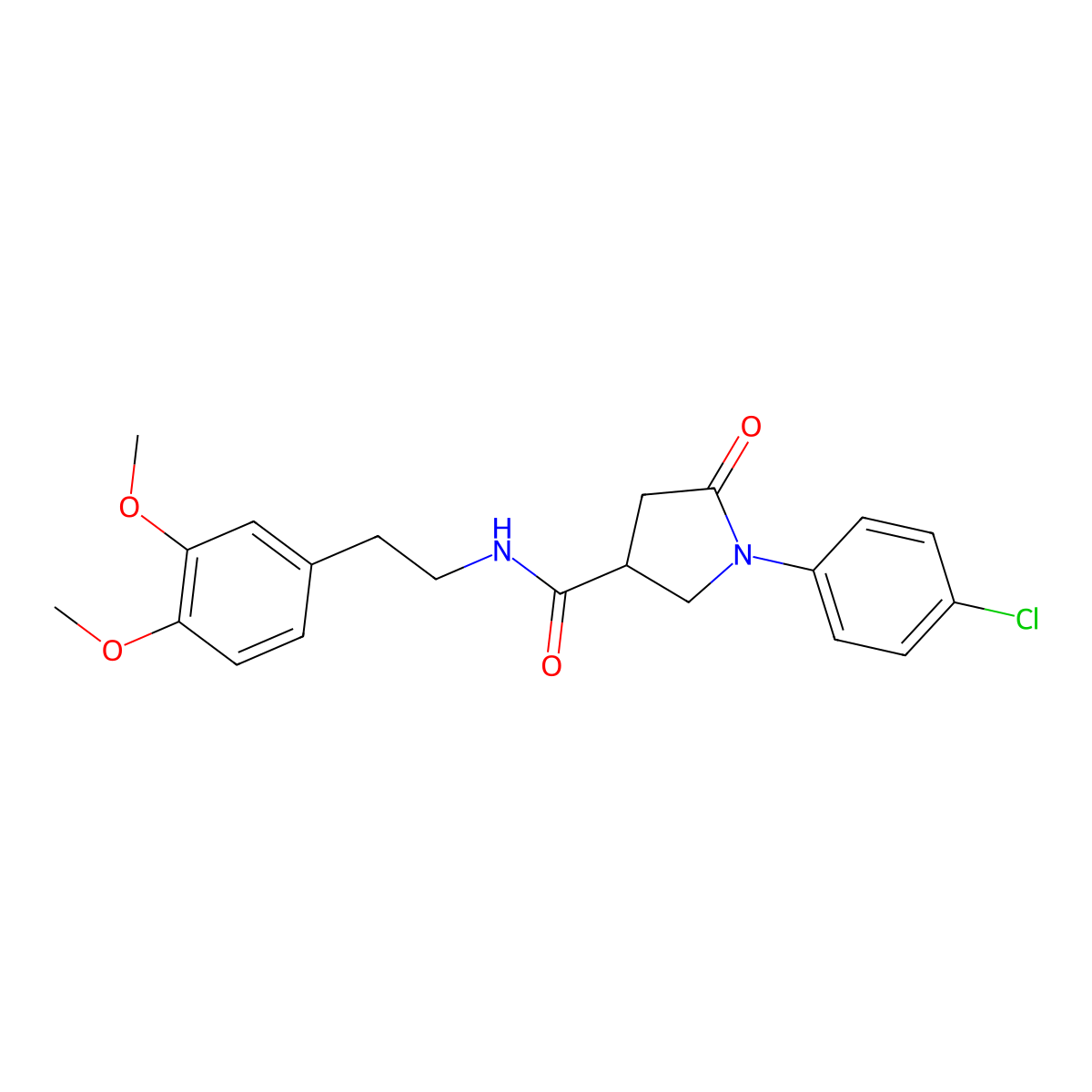 1-(4-chlorophenyl)-N-[2-(3,4-dimethoxyphenyl)ethyl]-5-oxopyrrolidine-3-carboxamide molecular structure, CAS 404006-54-8
