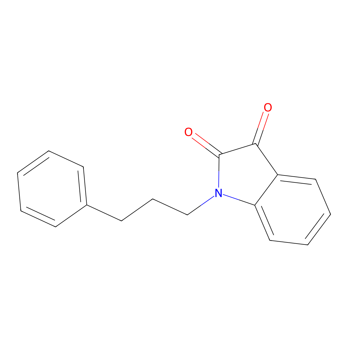1-(3-phenylpropyl)-1H-indole-2,3-dione molecular structure, CAS 404006-85-5