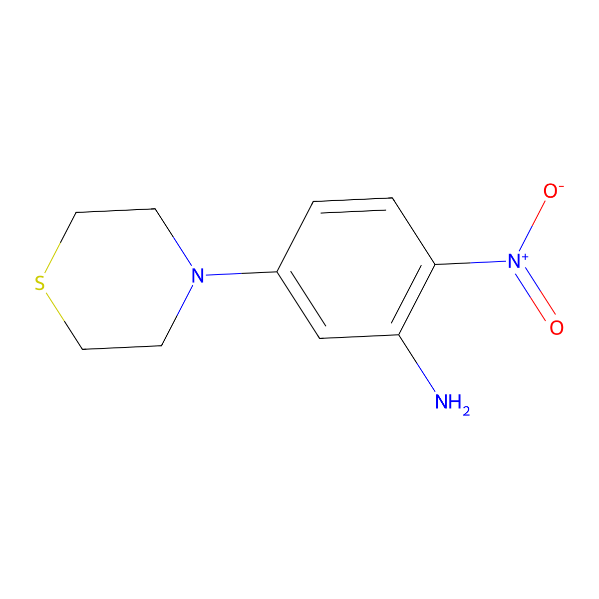 2-Nitro-5-thiomorpholinoaniline molecular structure, CAS 404009-18-3