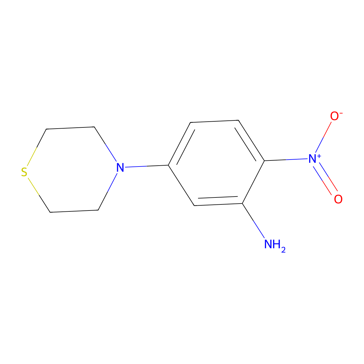2-Nitro-5-thiomorpholinoaniline molecular structure, CAS 404009-18-3