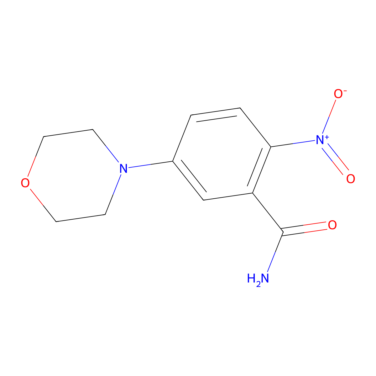 5-Morpholino-2-nitrobenzenecarboxamide molecular structure, CAS 404009-38-7