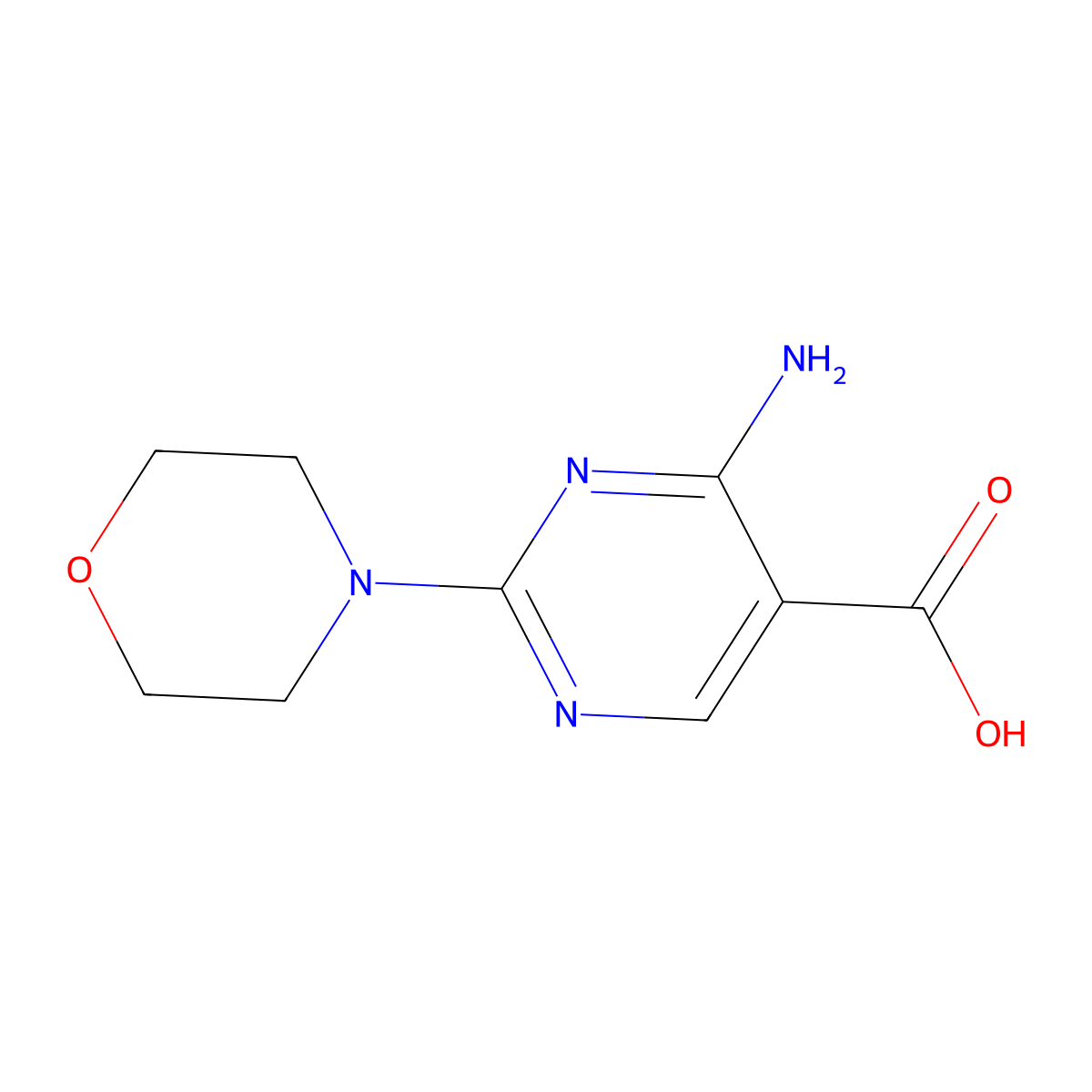 4-amino-2-morpholin-4-yl-pyrimidine-5-carboxylic Acid molecular structure, CAS 404009-50-3