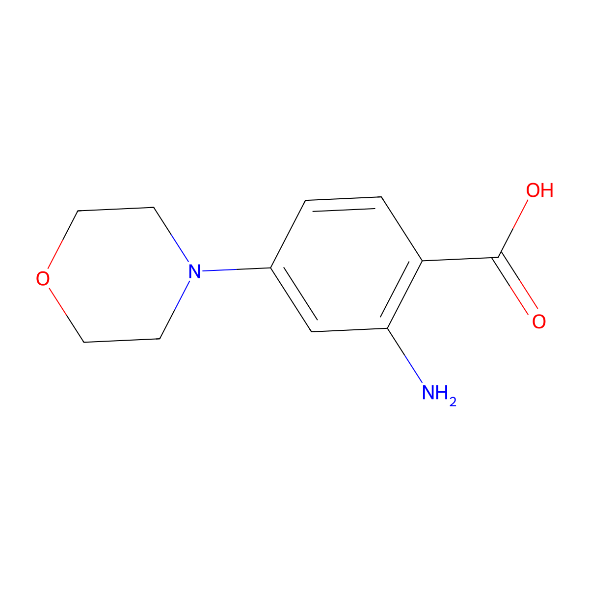 2-Amino-4-(morpholin-4-yl)benzoic acid molecular structure, CAS 404010-74-8