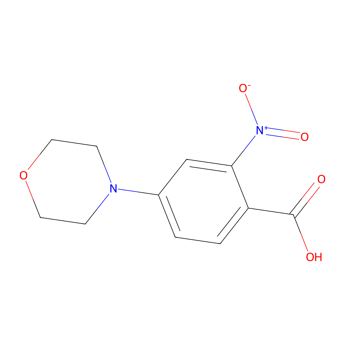 4-Morpholin-4-yl-2-nitrobenzoic acid molecular structure, CAS 404010-98-6