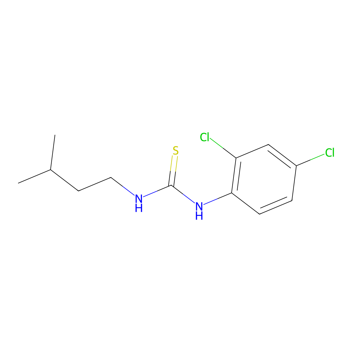 1-(2,4-Dichlorophenyl)-3-(3-methylbutyl)thiourea molecular structure, CAS 404013-92-9