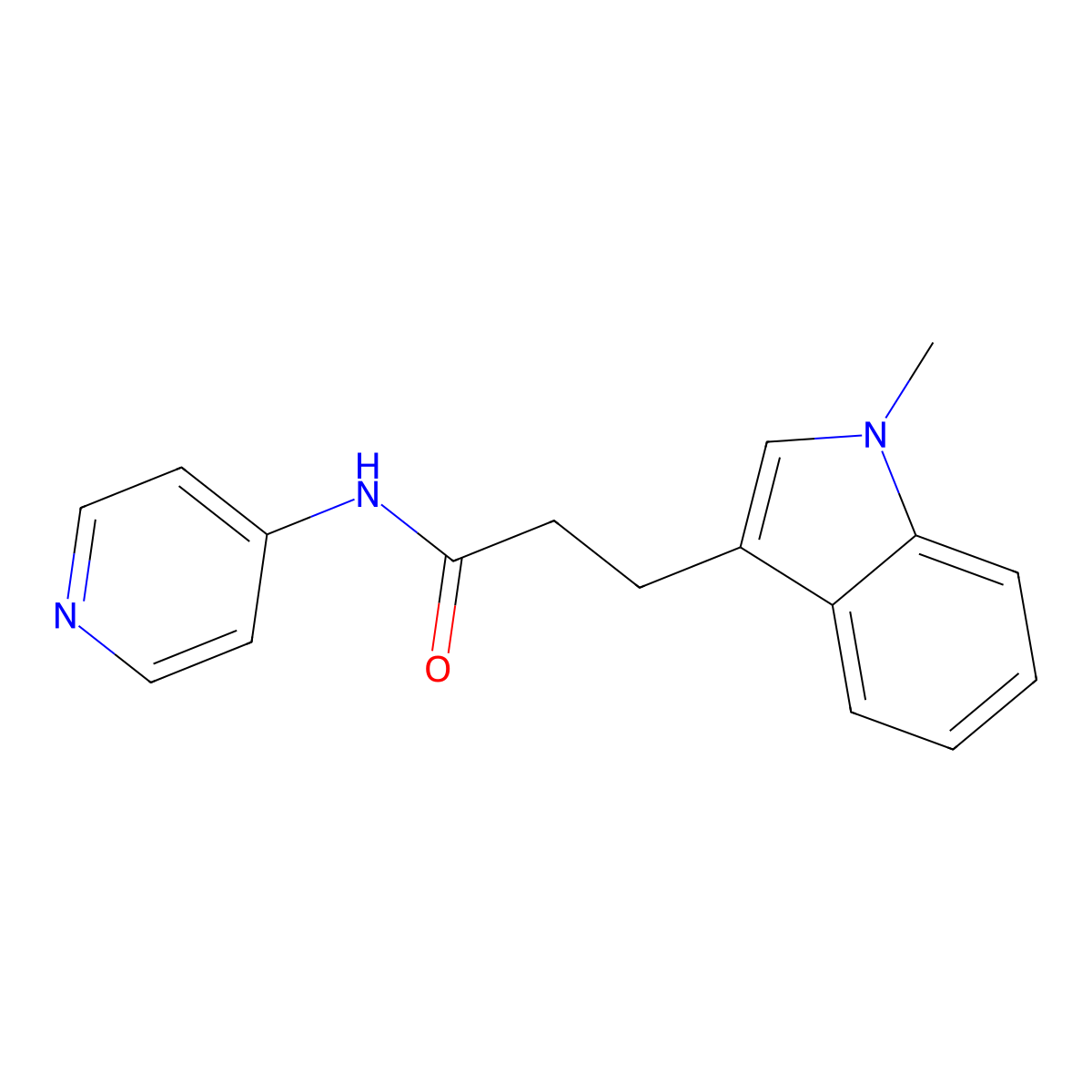 3-(1-methyl-1H-indol-3-yl)-N-(pyridin-4-yl)propanamide molecular structure, CAS 404018-11-7