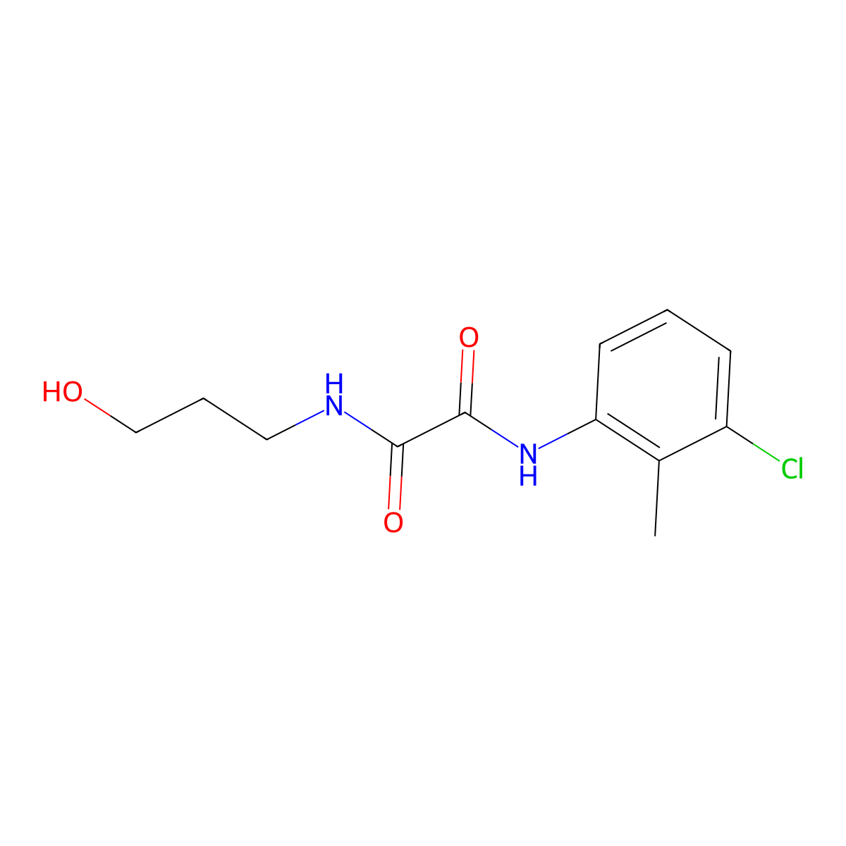 N'-(3-chloro-2-methylphenyl)-N-(3-hydroxypropyl)oxamide molecular structure, CAS 404021-89-2