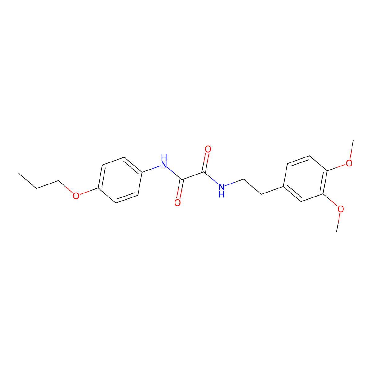 N-[2-(3,4-dimethoxyphenyl)ethyl]-N'-(4-propoxyphenyl)oxamide molecular structure, CAS 404023-06-9
