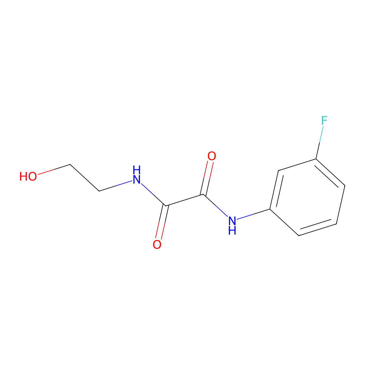 N'-(3-fluorophenyl)-N-(2-hydroxyethyl)oxamide molecular structure, CAS 404023-20-7
