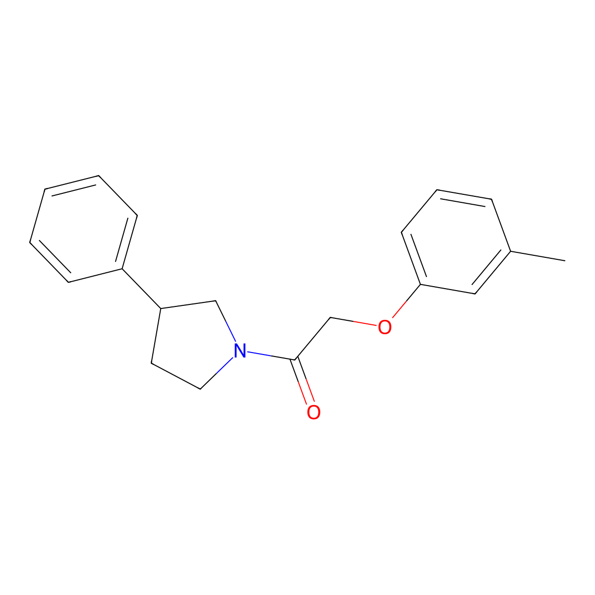 2-(3-Methylphenoxy)-1-(3-phenylpyrrolidin-1-yl)ethanone molecular structure, CAS 404023-46-7