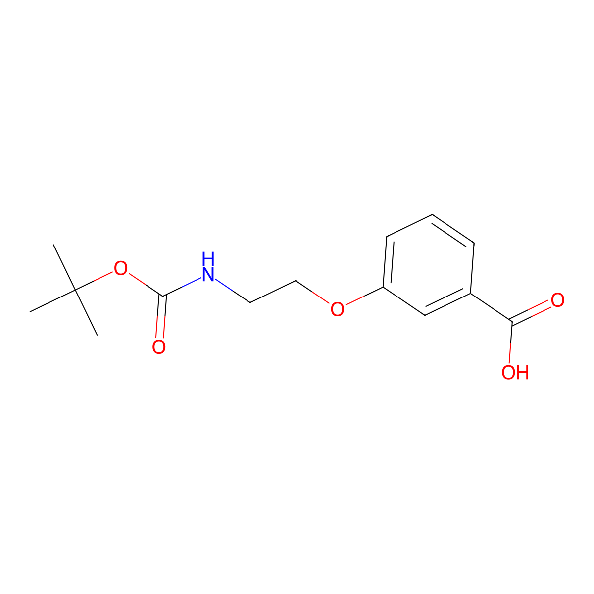 3-(2-((tert-Butoxycarbonyl)amino)ethoxy)benzoic acid molecular structure, CAS 404032-35-5
