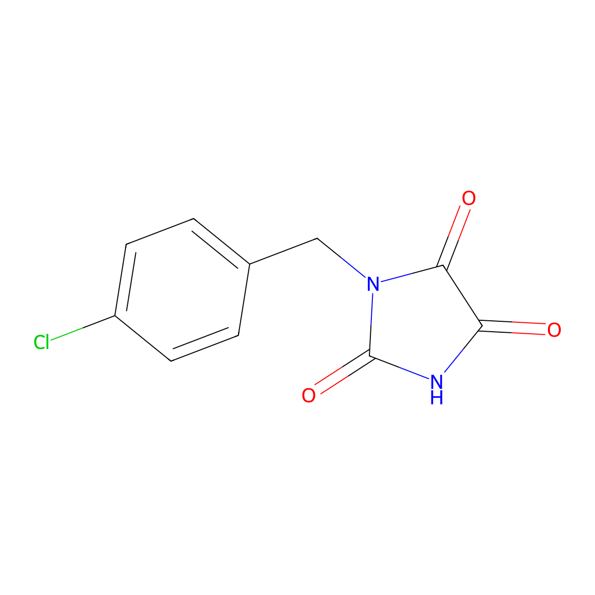 1-[(4-Chlorophenyl)methyl]imidazolidine-2,4,5-trione molecular structure, CAS 40408-50-2