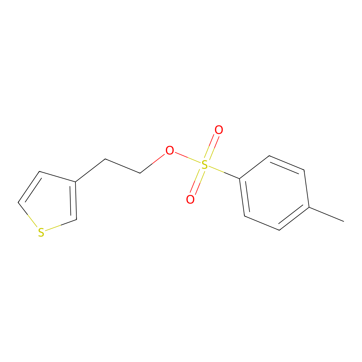 2-(Thiophen-3-yl)ethyl 4-methylbenzenesulfonate molecular structure, CAS 40412-09-7