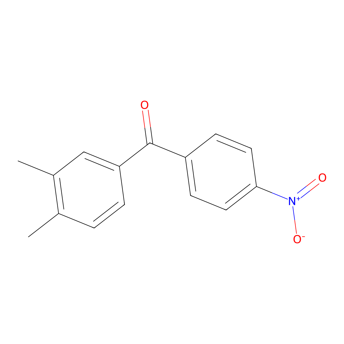(3,4-Dimethylphenyl)(4-nitrophenyl)methanone molecular structure, CAS 40415-09-6