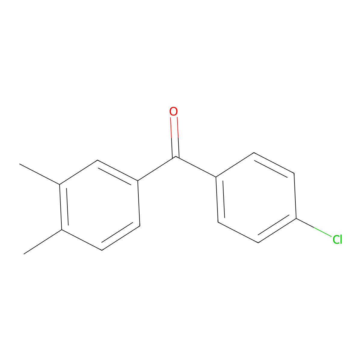 4-Chloro-3',4'-dimethylbenzophenone molecular structure, CAS 40415-10-9