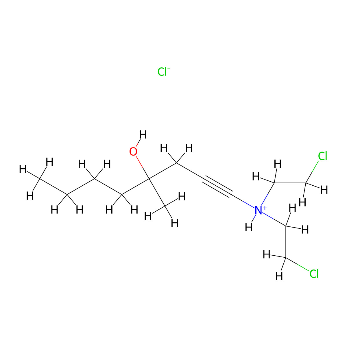 2-Octyn-4-ol, 1-(bis(2-chloroethyl)amino)-4-methyl-, hydrochloride molecular structure, CAS 40415-92-7