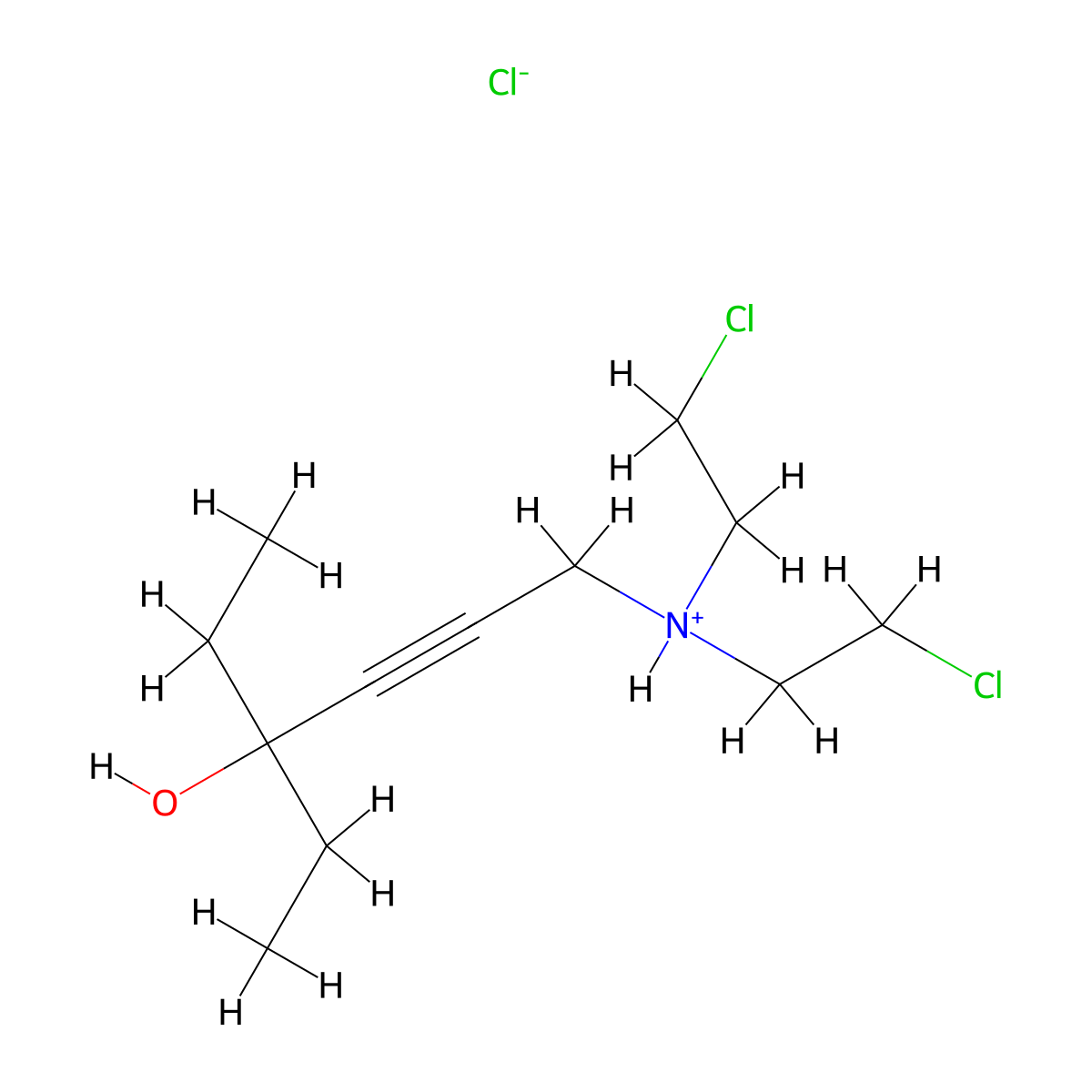 2-Hexyn-4-ol, 1-(bis(2-chloroethyl)amino)-4-ethyl-, hydrochloride molecular structure, CAS 40416-22-6