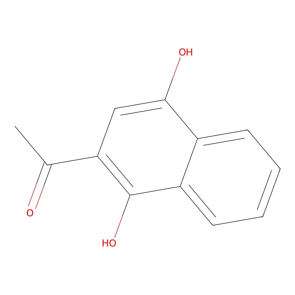 1-(1,4-Dihydroxy-2-naphthyl)ethanone molecular structure, CAS 40420-48-2