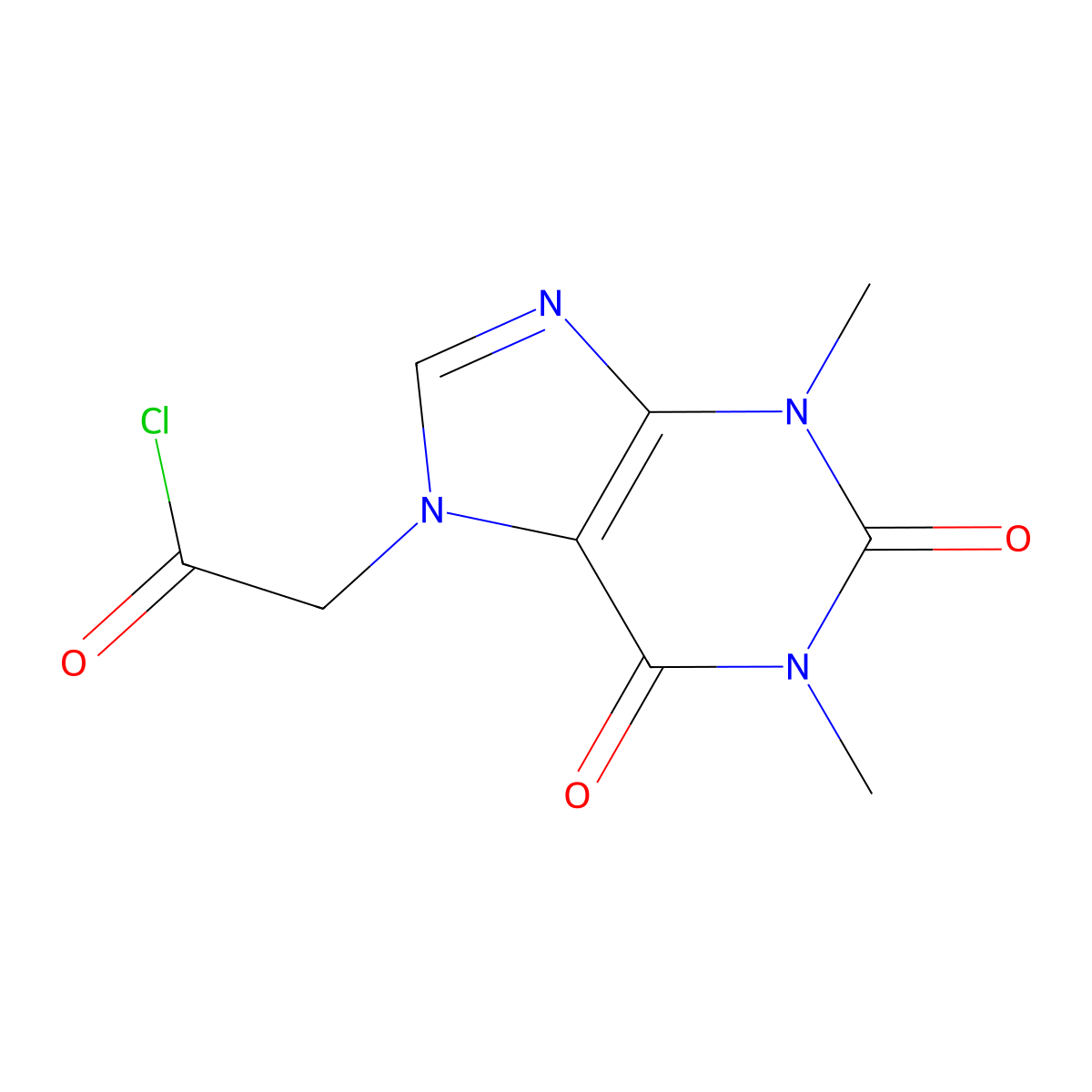 1,2,3,6-Tetrahydro-1,3-dimethyl-2,6-dioxo-7H-purine-7-acetyl chloride molecular structure, CAS 40421-16-7