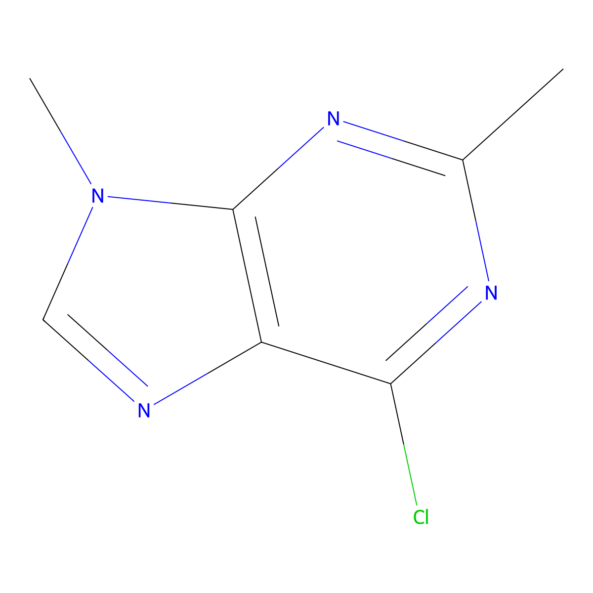 6-Chloro-2,9-dimethyl-9H-purine molecular structure, CAS 40423-36-7