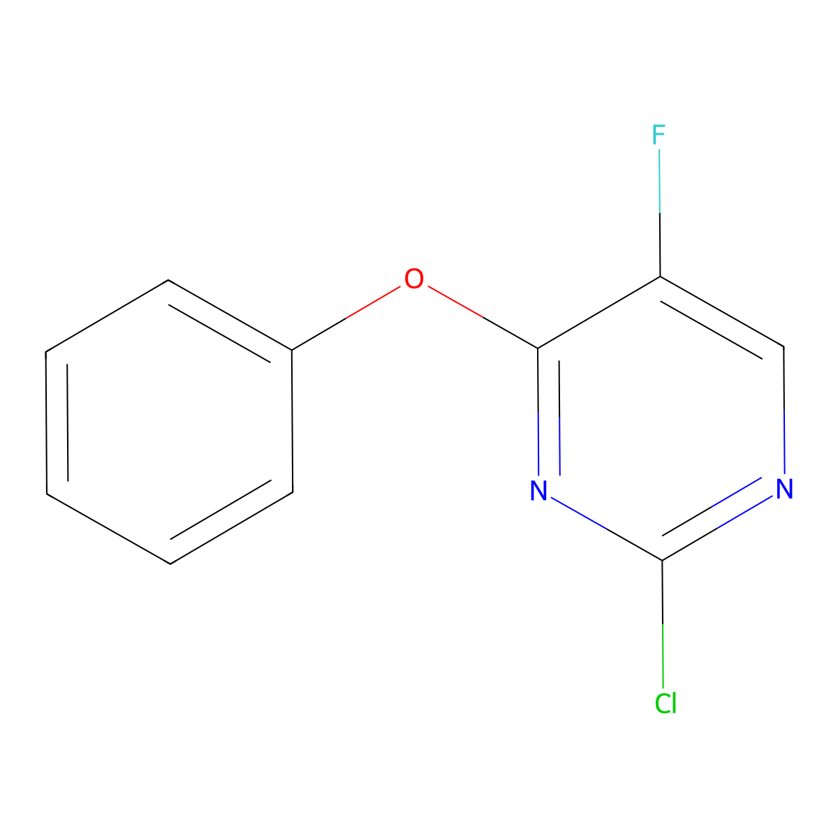 2-Chloro-5-fluoro-4-phenoxypyrimidine molecular structure, CAS 40423-66-3