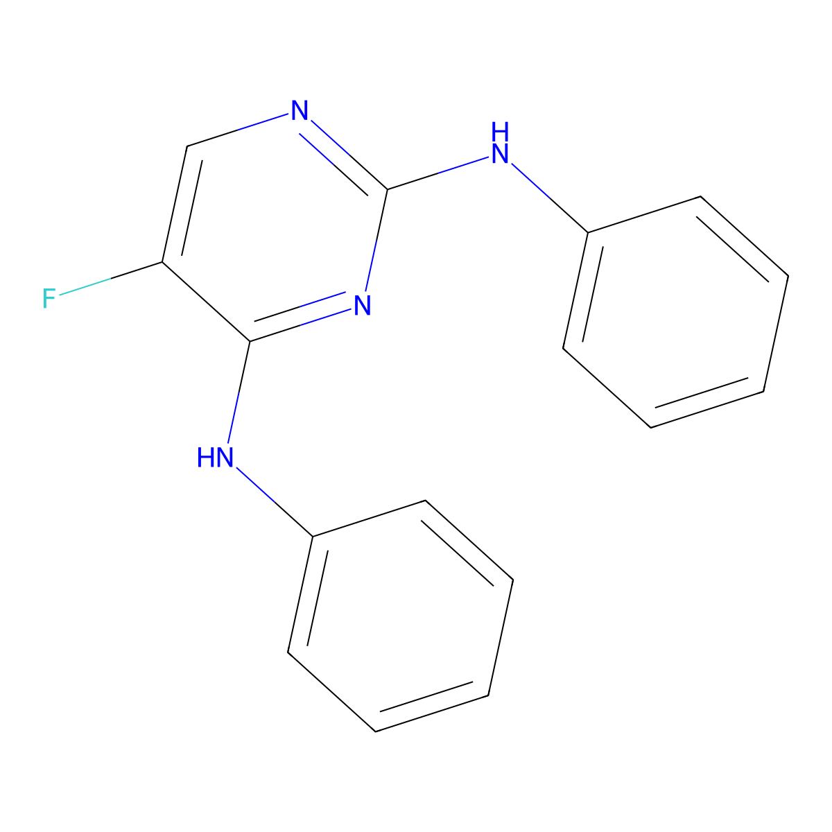 5-fluoro-2-N,4-N-diphenylpyrimidine-2,4-diamine molecular structure, CAS 40423-75-4