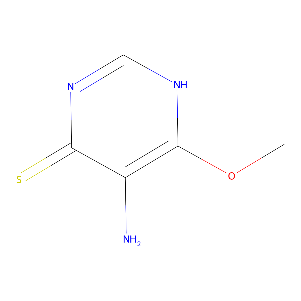 5-Amino-6-methoxypyrimidine-4-thiol molecular structure, CAS 40424-48-4