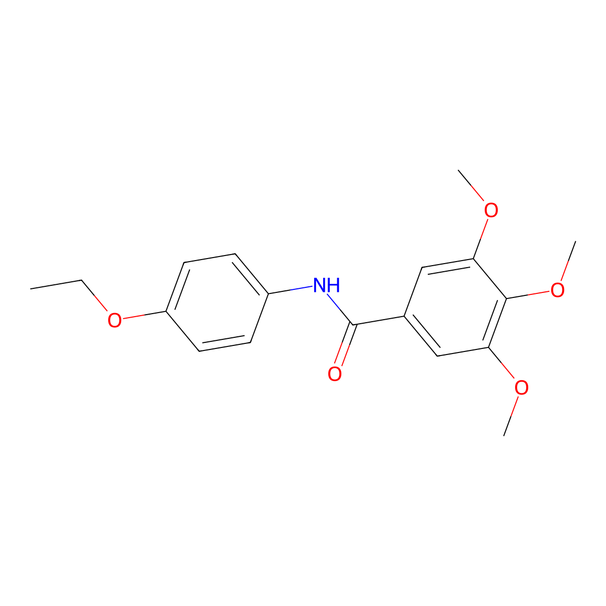 N-(4-ethoxyphenyl)-3,4,5-trimethoxybenzamide molecular structure, CAS 4043-16-7