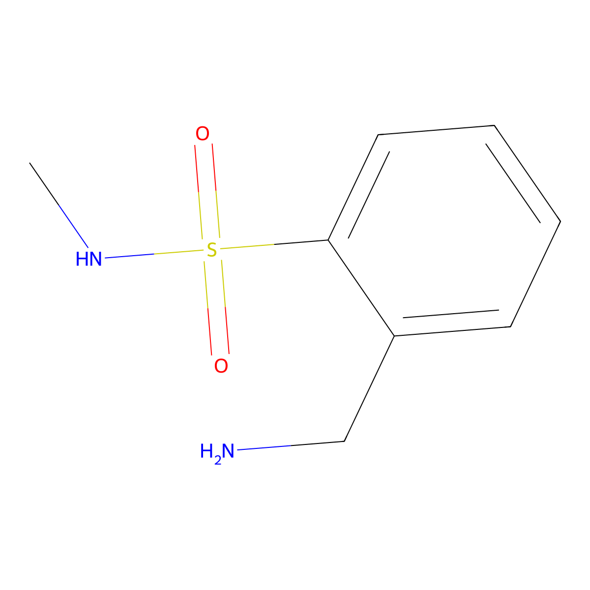 2-(aminomethyl)-N-methylbenzene-1-sulfonamide molecular structure, CAS 40431-39-8