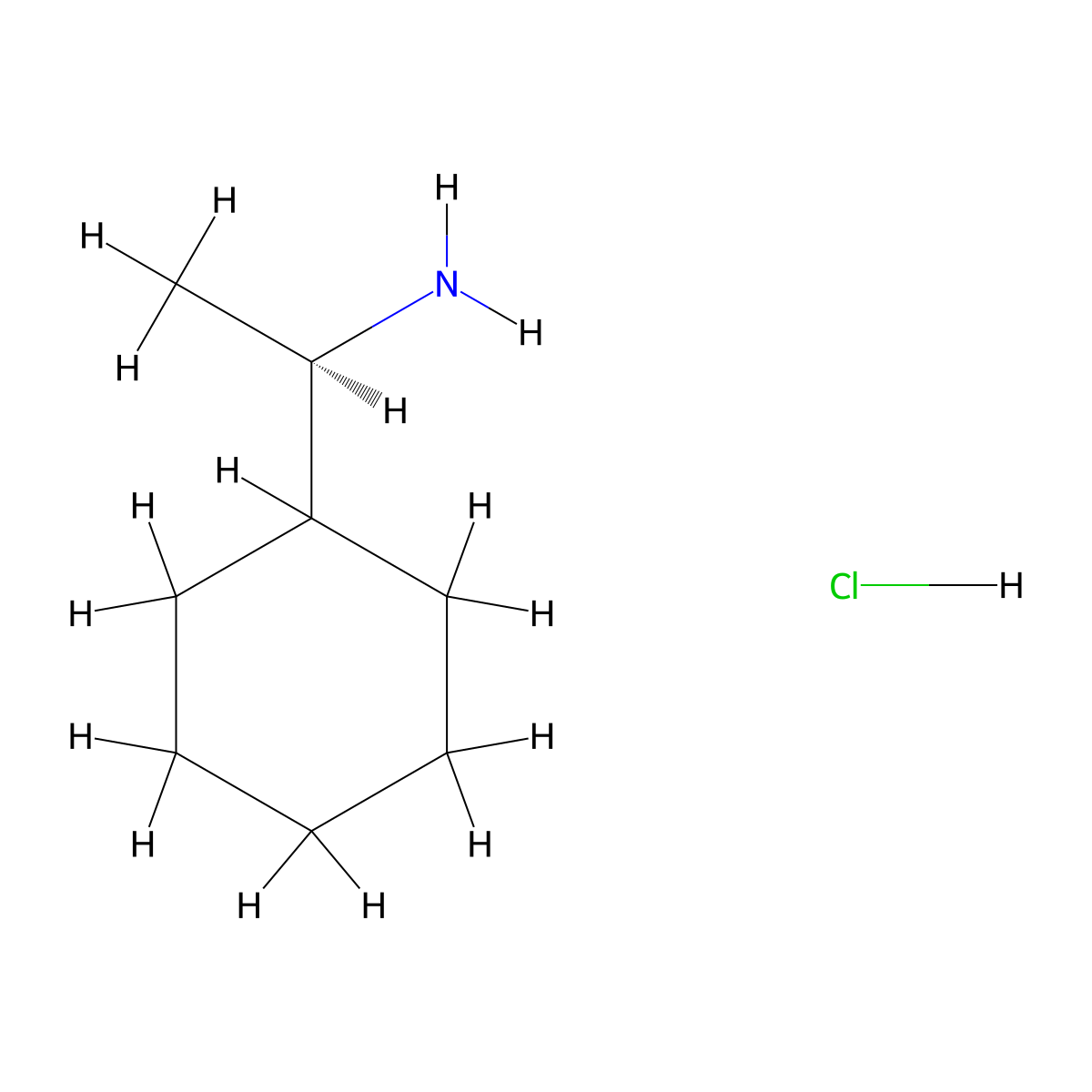 (R)-1-Cyclohexylethanamine hydrochloride molecular structure, CAS 404336-48-7