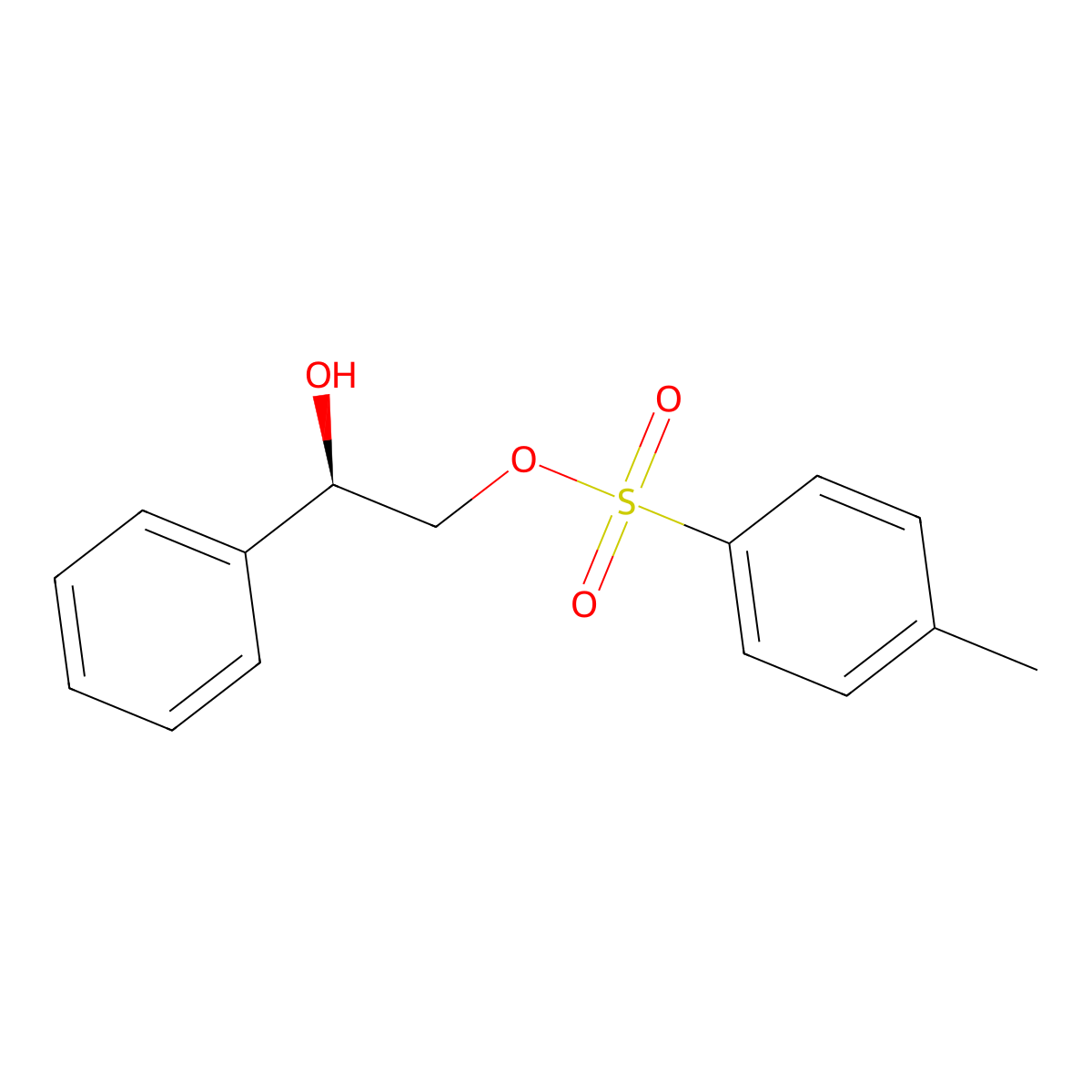 1,2-Ethanediol, 1-phenyl-, 2-(4-methylbenzenesulfonate), (1R)- molecular structure, CAS 40434-87-5