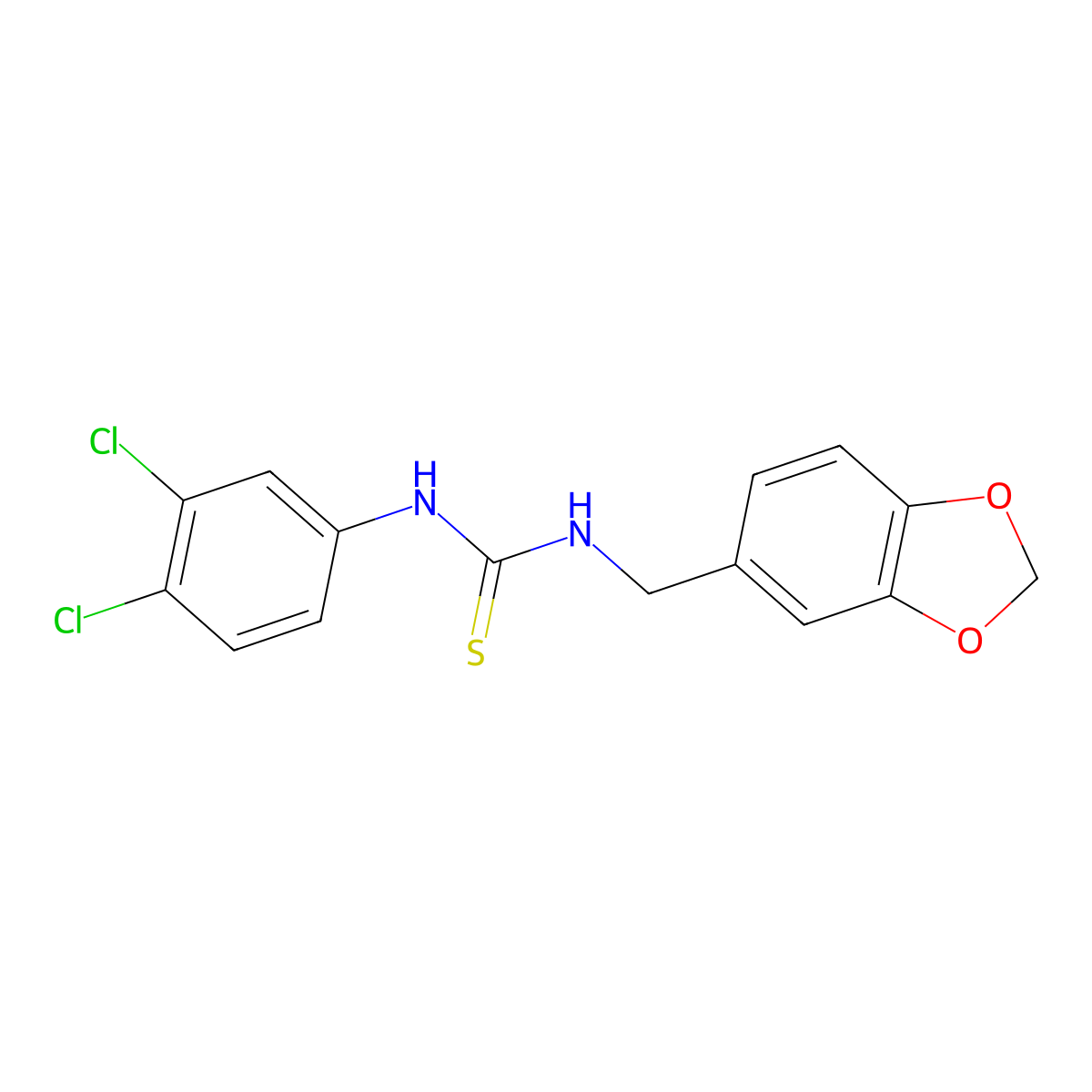 1-(1,3-Benzodioxol-5-ylmethyl)-3-(3,4-dichlorophenyl)thiourea molecular structure, CAS 404340-96-1