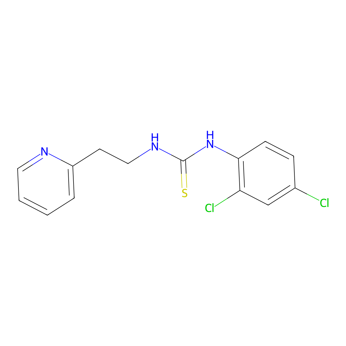 1-(2,4-Dichlorophenyl)-3-[2-(pyridin-2-yl)ethyl]thiourea molecular structure, CAS 404341-44-2