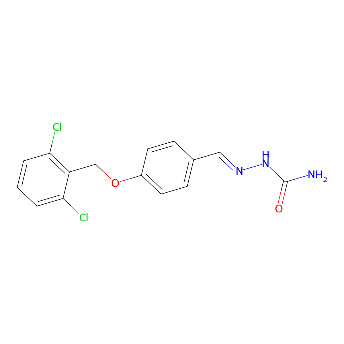 [[4-[(2,6-Dichlorophenyl)methoxy]phenyl]methylideneamino]urea molecular structure, CAS 404348-86-3
