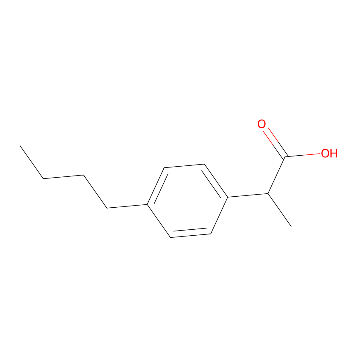 p-Butylhydratropic acid, (S)- molecular structure, CAS 404354-76-3