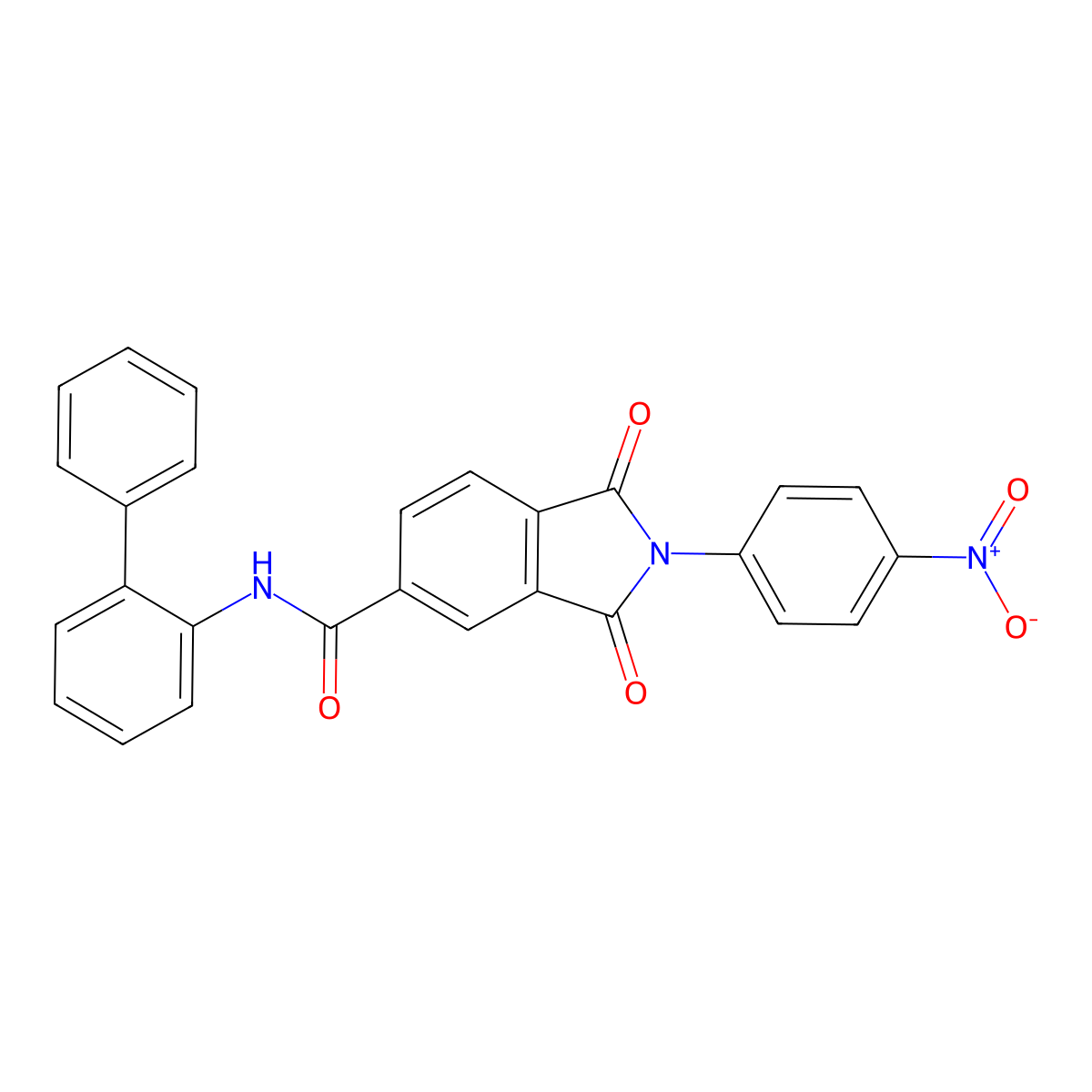 2-(4-nitrophenyl)-1,3-dioxo-N-(2-phenylphenyl)isoindole-5-carboxamide molecular structure, CAS 404360-02-7