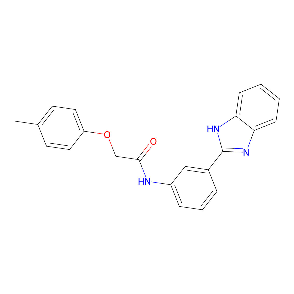 N-[3-(1H-benzimidazol-2-yl)phenyl]-2-(4-methylphenoxy)acetamide molecular structure, CAS 404360-84-5
